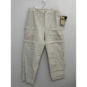 Field & Stream Mens Nylon Fishing Convertible Pant Tan XL DuPont Supplex NEW Vtg